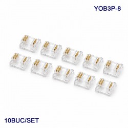 Conector pentru Imbinare Banda LED COB 8mm 3 Pini Strip to Strip Set 10 Buc DALBI YOB3P-8