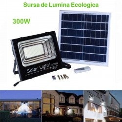 Proiector 300W cu Panou Solar și Telecomanda Proiector 300W cu Panou Solar și Telecomanda