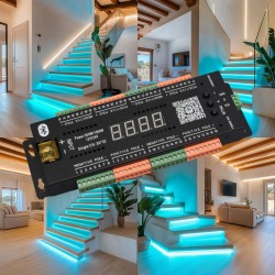 Controler Inteligent cu Bluetooth de Lumini pentru Scara Interioara / 32 Canale - STAIR26E Controler Inteligent cu Bluetooth de Lumini pentru Scara Interioara / 32 Canale - STAIR26E