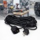 Prelungitor negru 3x1,5mm², lungime 20m, cu stecher si cupla cauciucata, 250V AC 10A, 2500W