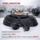 Prelungitor negru 3x1,5mm², lungime 20m, cu stecher si cupla cauciucata, 250V AC 10A, 2500W