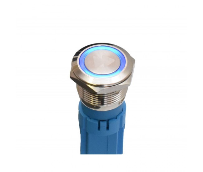 Push Buton 5-24V / 19mm (Up) Led Albastru