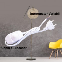Cablu Alb cu Stecher si Variator 1,5m*2*0,5m2 Cablu Alb cu Stecher si Variator 1,5m*2*0,5m2