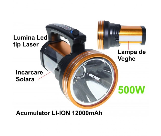 Lanterna TD-5600 cu Led 500W + Solar