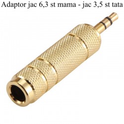 Adaptor Jack 3,5 Tata ST-Jack 6,3 Mama ST Auriu Adaptor Jack 3,5 Tata ST-Jack 6,3 Mama ST Auriu