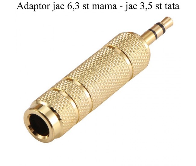 Adaptor Jack 3,5 Tata ST-Jack 6,3 Mama ST Auriu