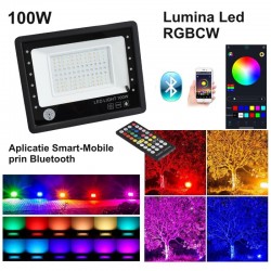 Proiector Smart RGBCW 100W cu Bluetooth și Telecomanda Proiector Smart RGBCW 100W cu Bluetooth și Telecomanda