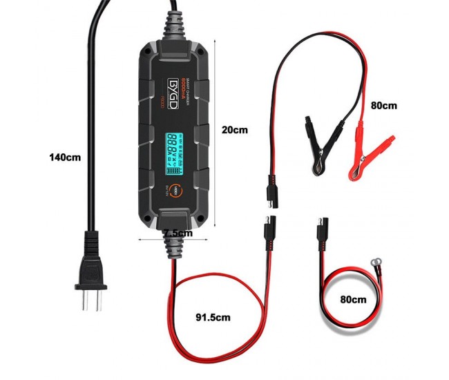 Incarcator Digital Smart F6000 de Acumulatori Li-ion / Plumb-Acid 6V-12V / AGM - BYGD