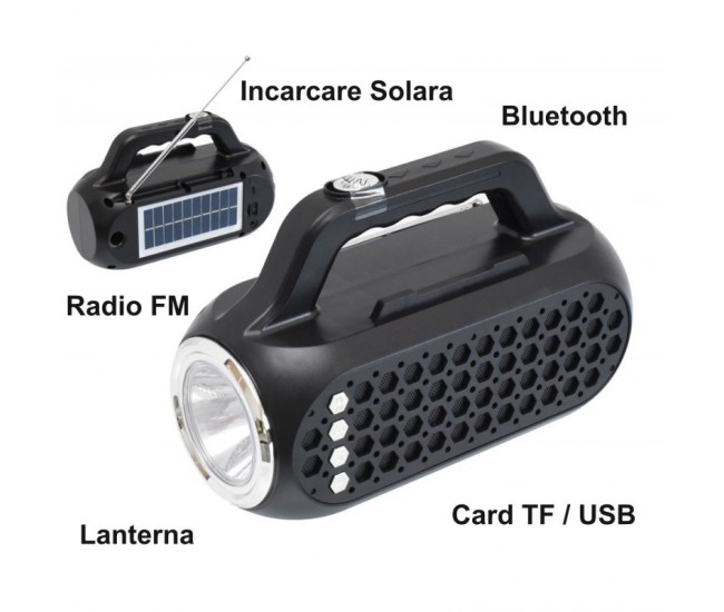 Radio FM cu Lanterna si Panou Solar EP-516