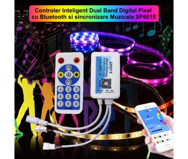 Controler Led Pixel 2CH cu Bluetooth SP601E