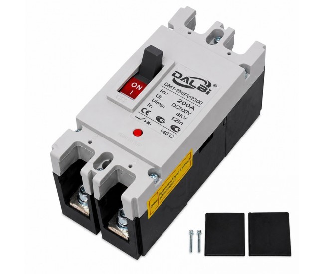 Intrerupator MCCB DC 2P 200A 500V pentru Panouri Fotovoltaice DALBI