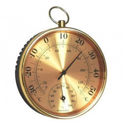 Termometru Auriu Rotund cu Higrometru TH-91000SB Termometru Auriu Rotund cu Higrometru TH-91000SB
