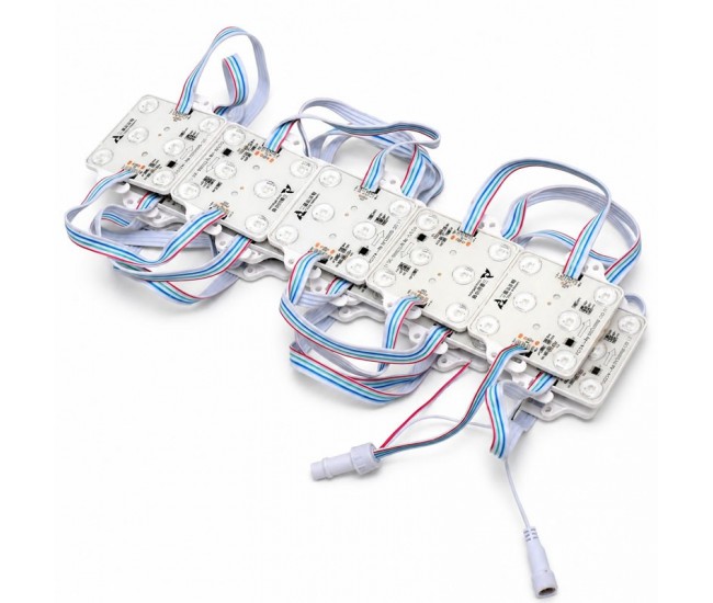 Set 20 Module LED RGB Adresabile 24V, 6 LED 3030, IP65, SM16703