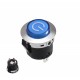 Push Buton Albastru 22x32mm cu Retinere 24V - 20A