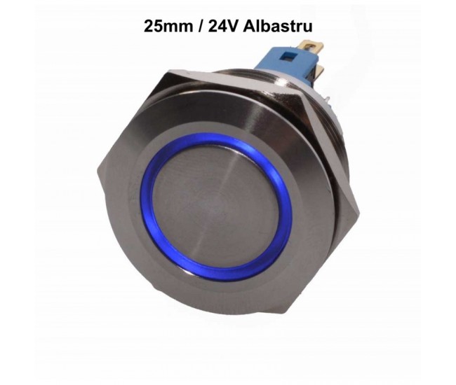 Push Buton 25mm/24V Led Albastru