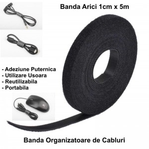 Banda cu Arici Velcro 1cm x 5m