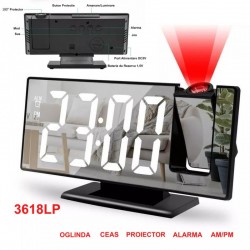 Ceas cu Oglinda si  Proiectie 3618LP / Alb Ceas cu Oglinda si  Proiectie 3618LP / Alb