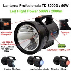Lanterna Profesionala 500W cu Led High Power 50W TD-8000D Lanterna Profesionala 500W cu Led High Power 50W TD-8000D