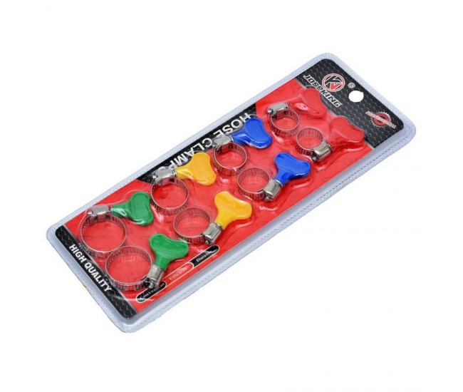 Set 8 Coliere din Inox cu Strangere Rapida tip Fluture pentru Furtun