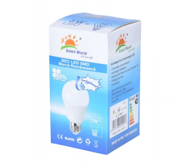 Bec Led 5W/7000K cu E27