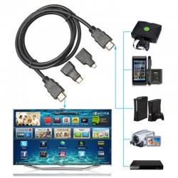 Kit Cablu HDMI + Mini +Micro /1,5m Kit Cablu HDMI + Mini +Micro /1,5m