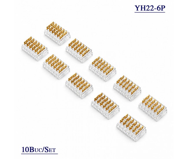 Conector pentru Imbinare Fire 20-22AWG 6 Pini Wire to Wire Set 10 Buc DALBI YH22-6P