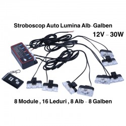 Lumina Auto Stroboscop Alb-Galben, 12V-30W Lumina Auto Stroboscop Alb-Galben, 12V-30W