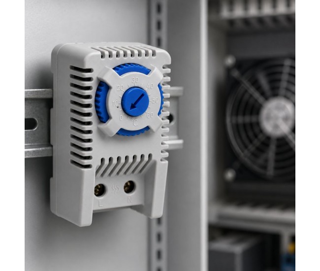Termostat Tablou Electric NO 0-60°C pentru Ventilatie pe Sina DIN DALBI