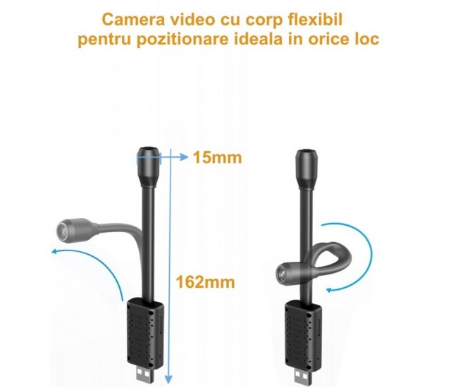 Camera de Supraveghere Mini HD Flexibila cu IP / APP - V380Pro