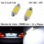 Led Auto 39mm Cob, Lumina Alba, 2buc/set
