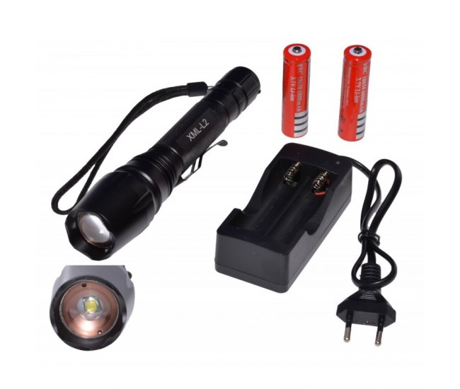 Lanterna Profesionala Led XML L6/5W + Acumulatori