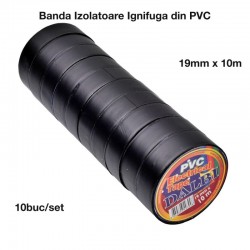 Banda Izolier Neagra 19mm x 10m - Set/10buc Banda Izolier Neagra 19mm x 10m - Set/10buc