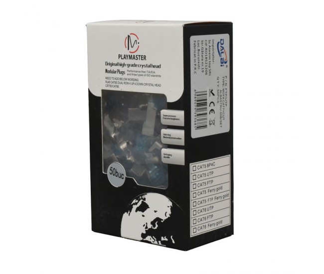 Mufa RJ45 S/FTP CAT 7 CUT Albastru cu Ecranare Metalica - 50Buc/Set