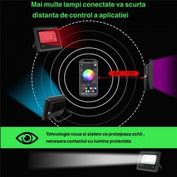 Proiector Smart Led RGBCW 20W cu Bluetooth Proiector Smart Led RGBCW 20W cu Bluetooth