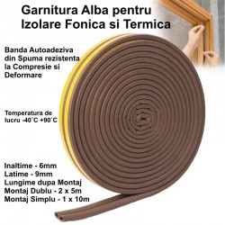 Garnitura Maro Autoadeziva de Etansare - Ferestre / Usi - 10m/Rol Garnitura Maro Autoadeziva de Etansare - Ferestre / Usi - 10m/Rol