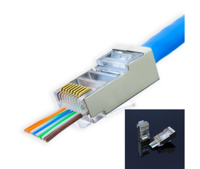 Mufa UTP Plastic CAT6E + CUT 100b/set