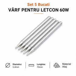 Set 5 Bucati Varfuri pentru Letcon Electric 60W, 5.4mm x 70mm DALBI