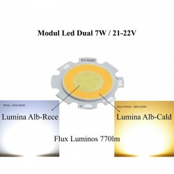 Led Cob 28mm - 7W, Lumina Cald/Rece Led Cob 28mm - 7W, Lumina Cald/Rece