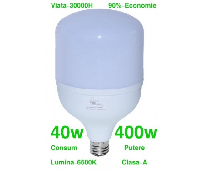 Bec Led de Putere 40W/6500K cu E27