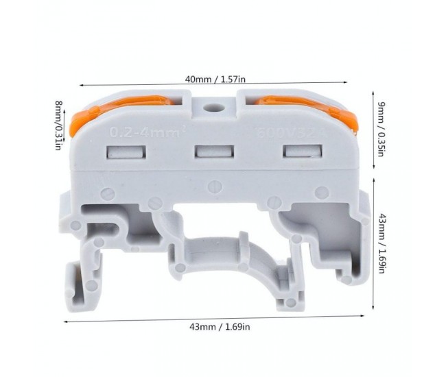 Conector de Șina 1 Pol Cap Dublu PCT-211