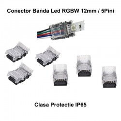 Conector Banda Led RGBW 12mm/5 Pini - 5 Fire Conector Banda Led RGBW 12mm/5 Pini - 5 Fire