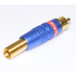 Mufa RCA Tata Metal Gold-Albastru cu Arc Mufa RCA Tata Metal Gold-Albastru cu Arc