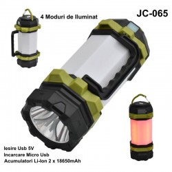 Lanterna de Camping Multifunctionala 4 Moduri / JC-065 Lanterna de Camping Multifunctionala 4 Moduri / JC-065