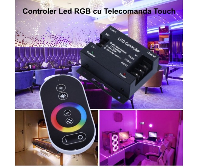 Dimmer Touch Led RGB 12V-24V cu Telecomanda