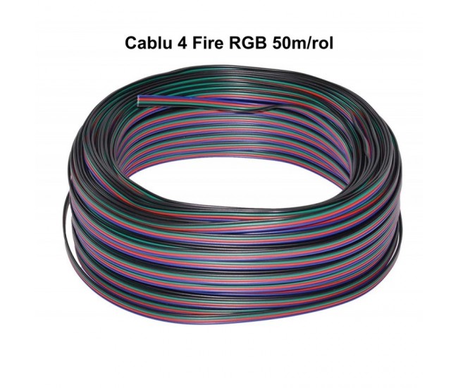 Cablu Alimentare Led RGB 4 Fire, 50m/Rola