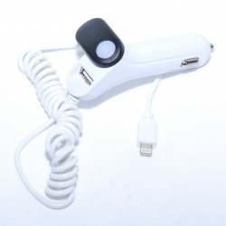 Incarcator Auto cu Mufa de Iphone - Lightning 2,1A si Usb Incarcator Auto cu Mufa de Iphone - Lightning 2,1A si Usb