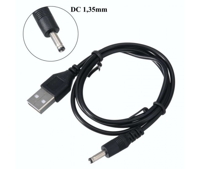 Cablu Alimentare USB Tata la DC Tata 1,35mm/0,6m