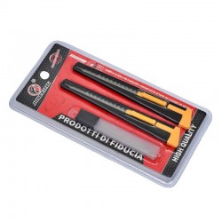 Set 2 Cutter Mini din Metal cu Lama ingusta 9mm si Rezerva Set 2 Cutter Mini din Metal cu Lama ingusta 9mm si Rezerva