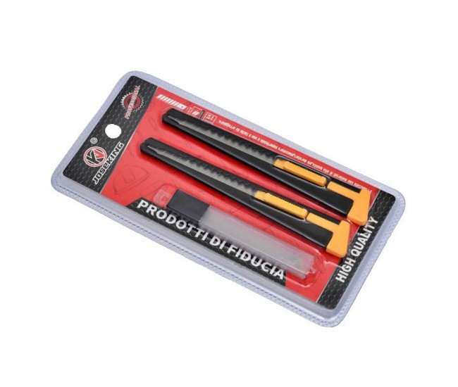 Set 2 Cutter Mini din Metal cu Lama ingusta 9mm si Rezerva