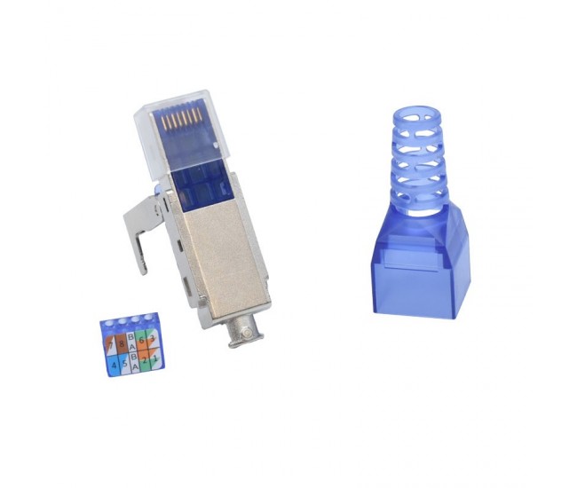 Mufa RJ45 CAT 7 - S/FTP Metalica Albastru / Fara Sertizare